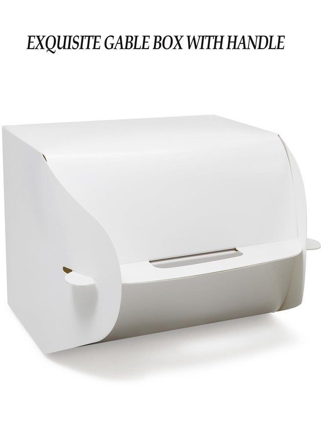 Oletx 30Pcs 9 Inch Large Gable Gift Boxes, White Party Favor Treat Boxes, Lunch Box with Handles for Birthday Babyshower Wedding Activity Picnic - Image 5
